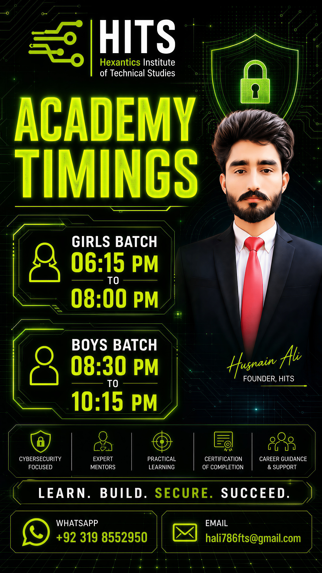 HITS Academy Timings Poster