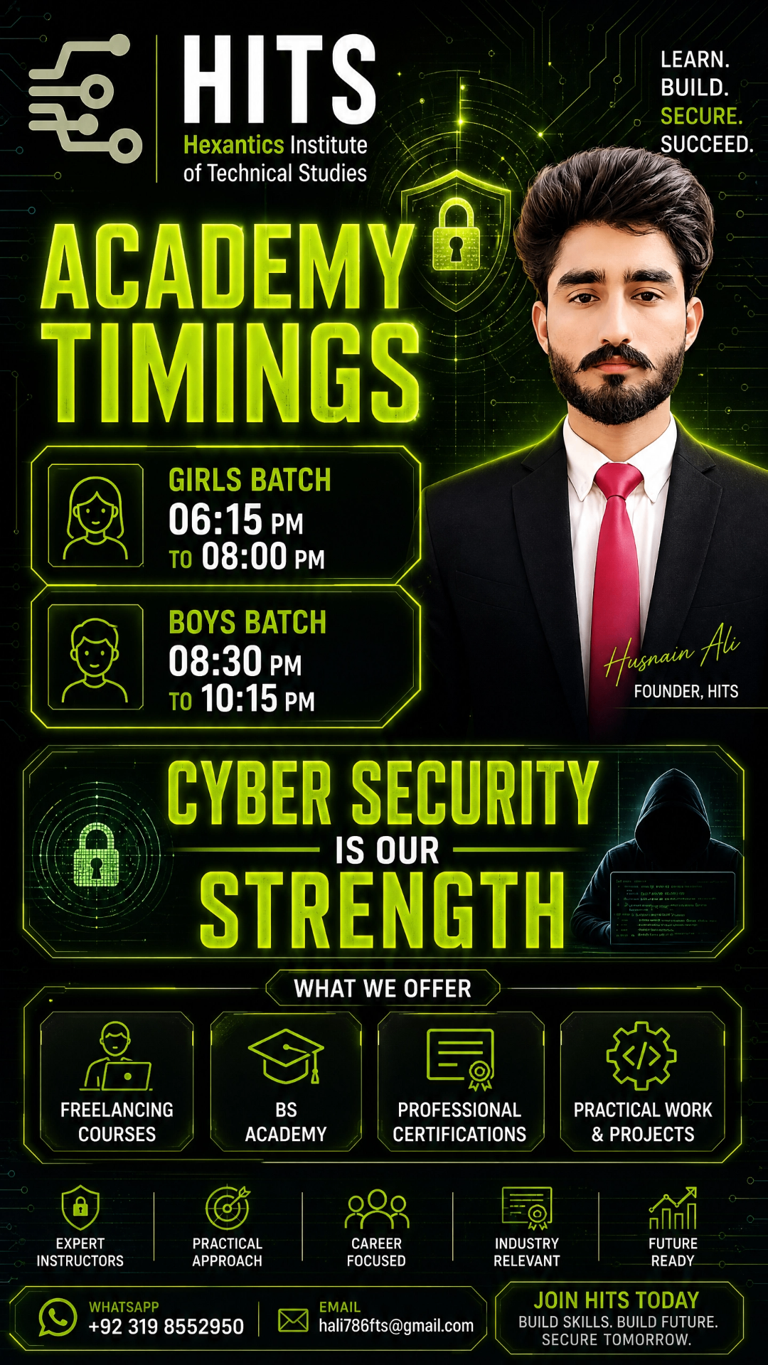 HITS Refined Academy Timings Poster